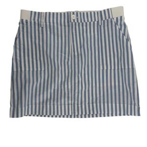 Lee Blue Striped Mini Skirt White Waistband Pockets‎ Nautical Sailor Beach